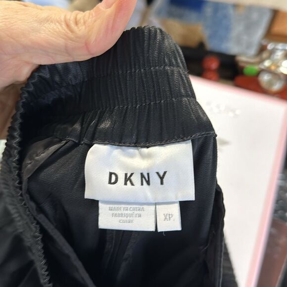 DKNY Black Satin Pull On Joggers XS Petite - Picture 9 of 10